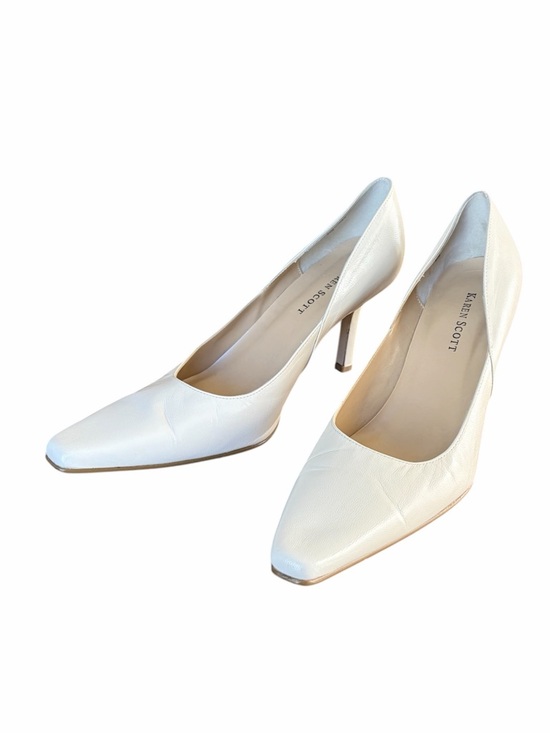 Karen Scott Shoes - Karen Scott Cream Pointed-Toe Leather Pumps